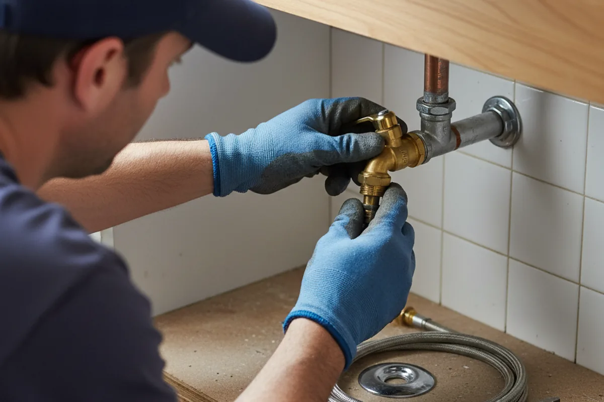 Shutoff valve and fitting work during Emergency Plumbing in Cadiz